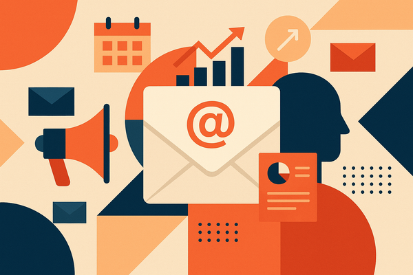 Professional illustration representing Creating a B2B Email Marketing Strategy for Event Promotion featuring elements rela...