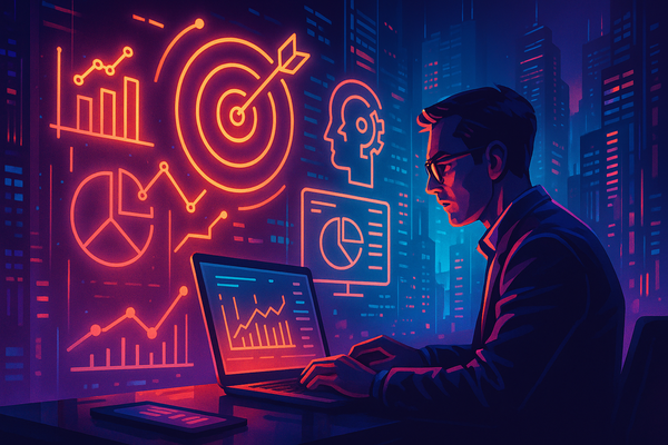 Professional illustration representing How to Create a B2B Marketing Framework for Data-Driven Decision Making featuring e...