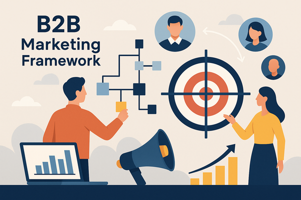 Professional illustration representing Creating a B2B Marketing Framework for Targeted Outreach featuring elements related...