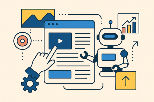 Professional illustration representing The best editorial KPIs for autonomous publishing systems featuring elements relate...