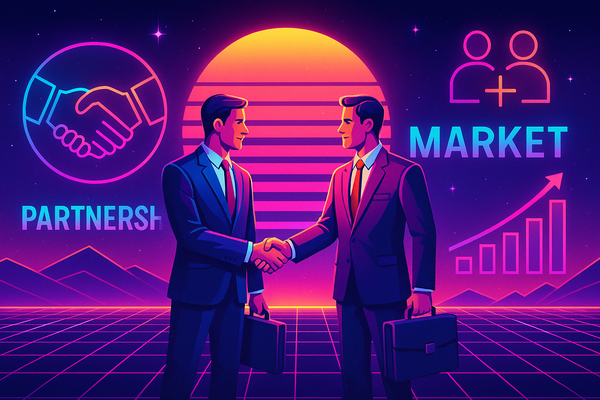Professional illustration representing How to Develop a B2B Marketing Strategy for Effective Partnerships featuring elemen...