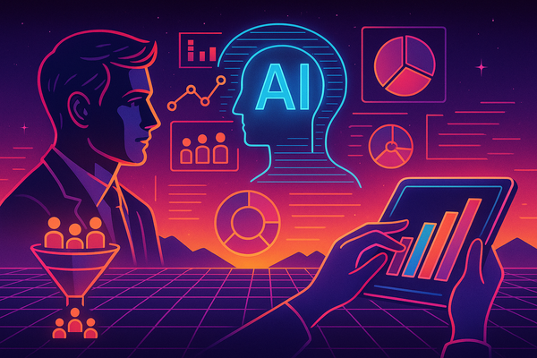 Professional illustration representing How to Leverage AI for Enhanced B2B Customer Insights featuring elements related to...