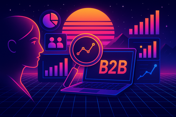 Professional illustration representing How to Leverage Data Analytics for B2B Customer Insights featuring elements related...