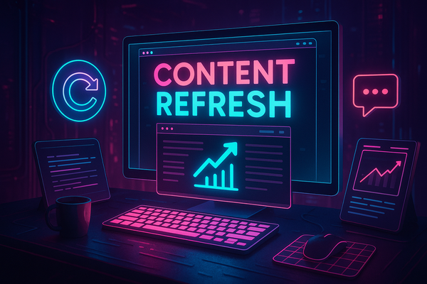 Professional illustration representing Best content refresh workflows for evergreen SEO growth featuring elements related ...