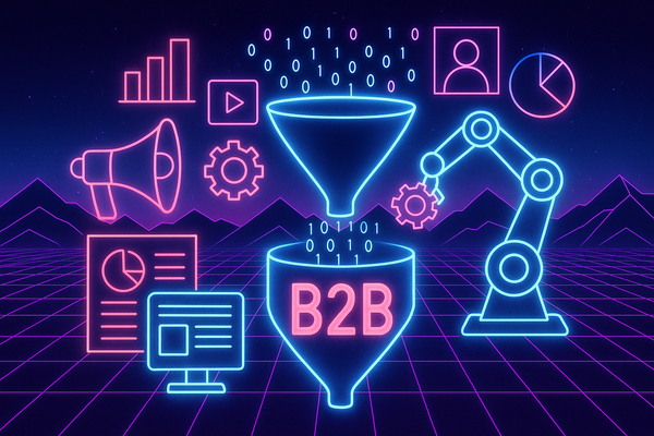 Professional illustration representing How to Optimize B2B Marketing Automation for Better Efficiency featuring elements r...