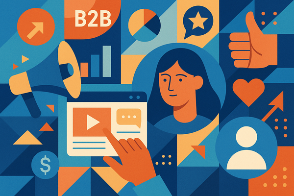 Professional illustration representing Creating High-Impact B2B Marketing Campaigns with User Engagement featuring element...