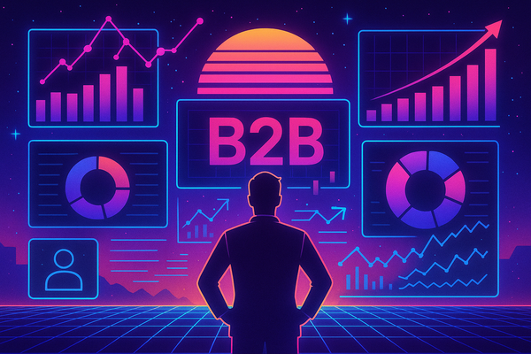 Professional illustration representing How to Leverage Analytics for Enhanced B2B Marketing Performance featuring elements...