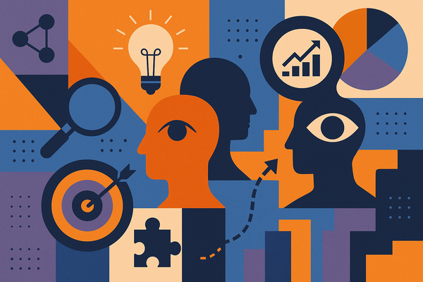 Professional illustration representing Utilizing Behavioral Insights for Enhanced B2B Marketing Performance featuring elem...