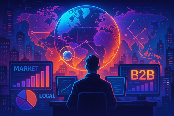 Professional illustration representing How to Create a B2B Marketing Strategy for Global Outreach featuring elements relat...