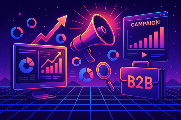 Professional illustration representing Creating a Data-Driven Approach to B2B Marketing Campaigns featuring elements relat...