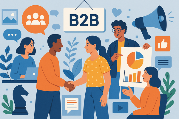 Professional illustration representing Building a B2B Marketing Strategy Focused on Community Engagement featuring element...