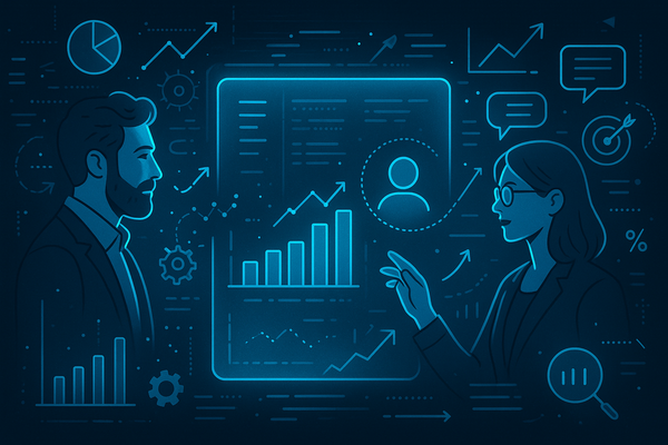 Professional illustration representing Utilizing Behavioral Data for Enhanced B2B Marketing Outcomes featuring elements re...