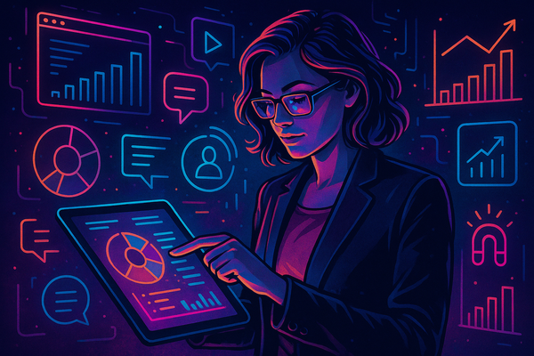 Professional illustration representing How to Use Interactive Content in B2B Marketing featuring elements related to conte...