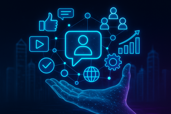 Professional illustration representing How to Leverage Social Media for B2B Lead Generation featuring elements related to ...
