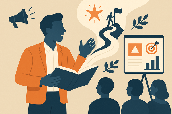 Professional illustration representing Creating a Compelling B2B Marketing Narrative to Engage Audiences featuring element...