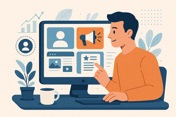 Professional illustration representing Creating a B2B Marketing Strategy Focused on User Experience featuring elements rel...