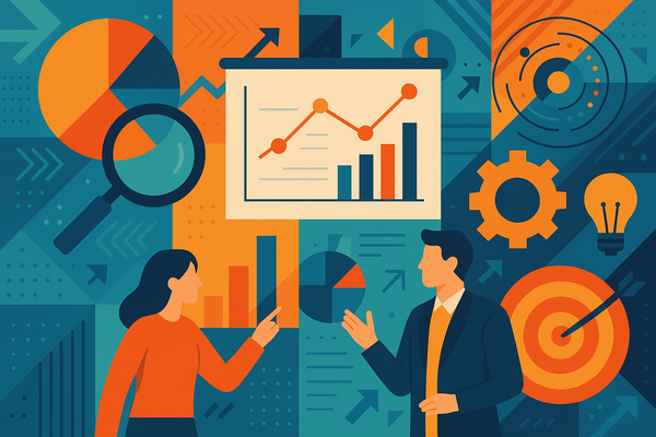 Professional illustration representing Creating a Data-Driven B2B Marketing Framework for Success featuring elements relat...