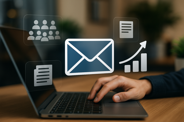 Professional illustration representing Crafting a B2B Email Marketing Campaign That Resonates featuring elements related t...