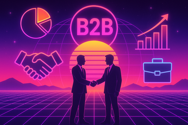 Professional illustration representing Developing a B2B Marketing Strategy for Effective Partnerships featuring elements r...