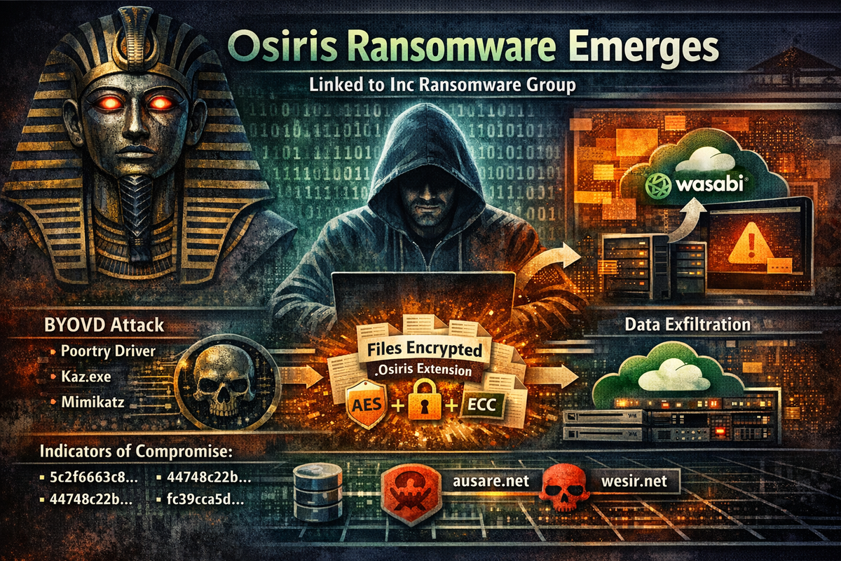 New Osiris Ransomware Deployed by Attackers With Ties to Inc Ransomware Group