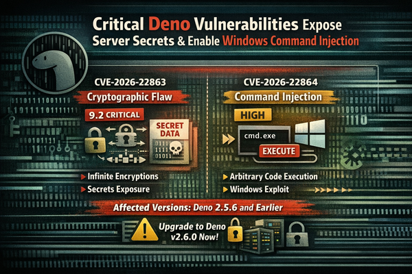 Critical Deno Vulnerabilities Enable Server Secrets Exposure and Windows Command Injection