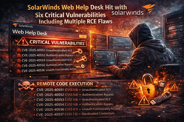 SolarWinds Web Help Desk Hit with Six Critical Vulnerabilities Including Multiple RCE Flaws