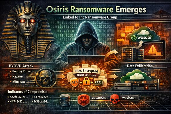 New Osiris Ransomware Deployed by Attackers With Ties to Inc Ransomware Group