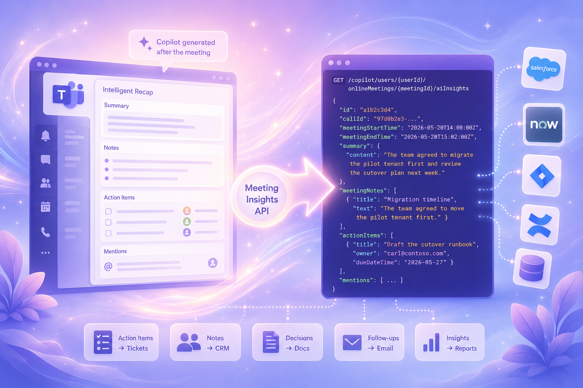 Export Teams Meeting Recaps with the Copilot Meeting Insights API