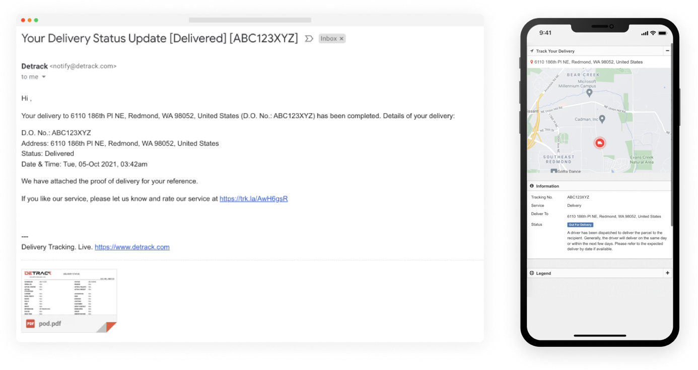 track and trace system using detrack