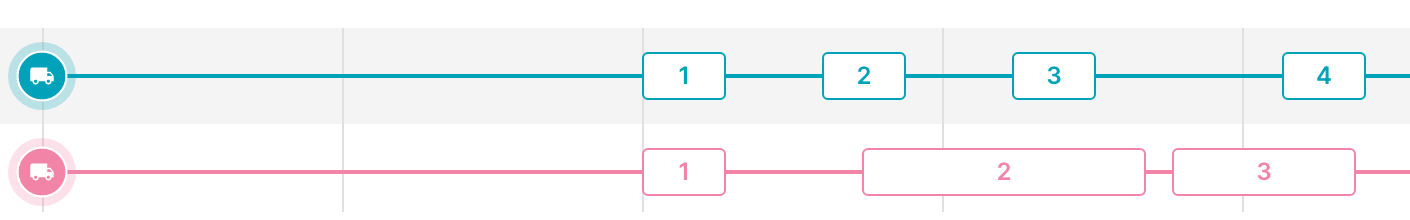 Interactive drag drop timeline in Parcelizer built using Shopify Draggable React code
