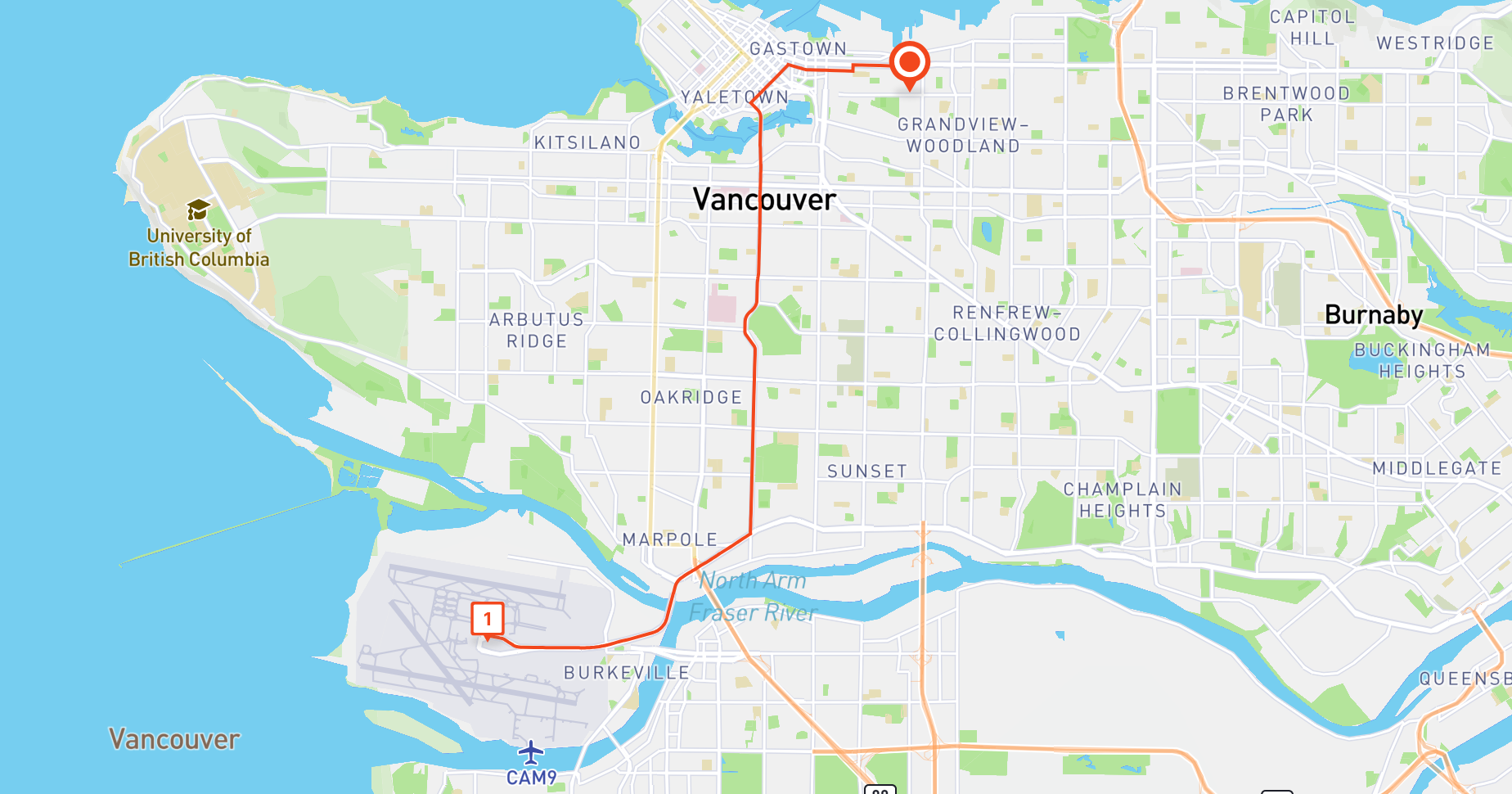 Example of an ODRD RoutesPreferred ComputeRoute route