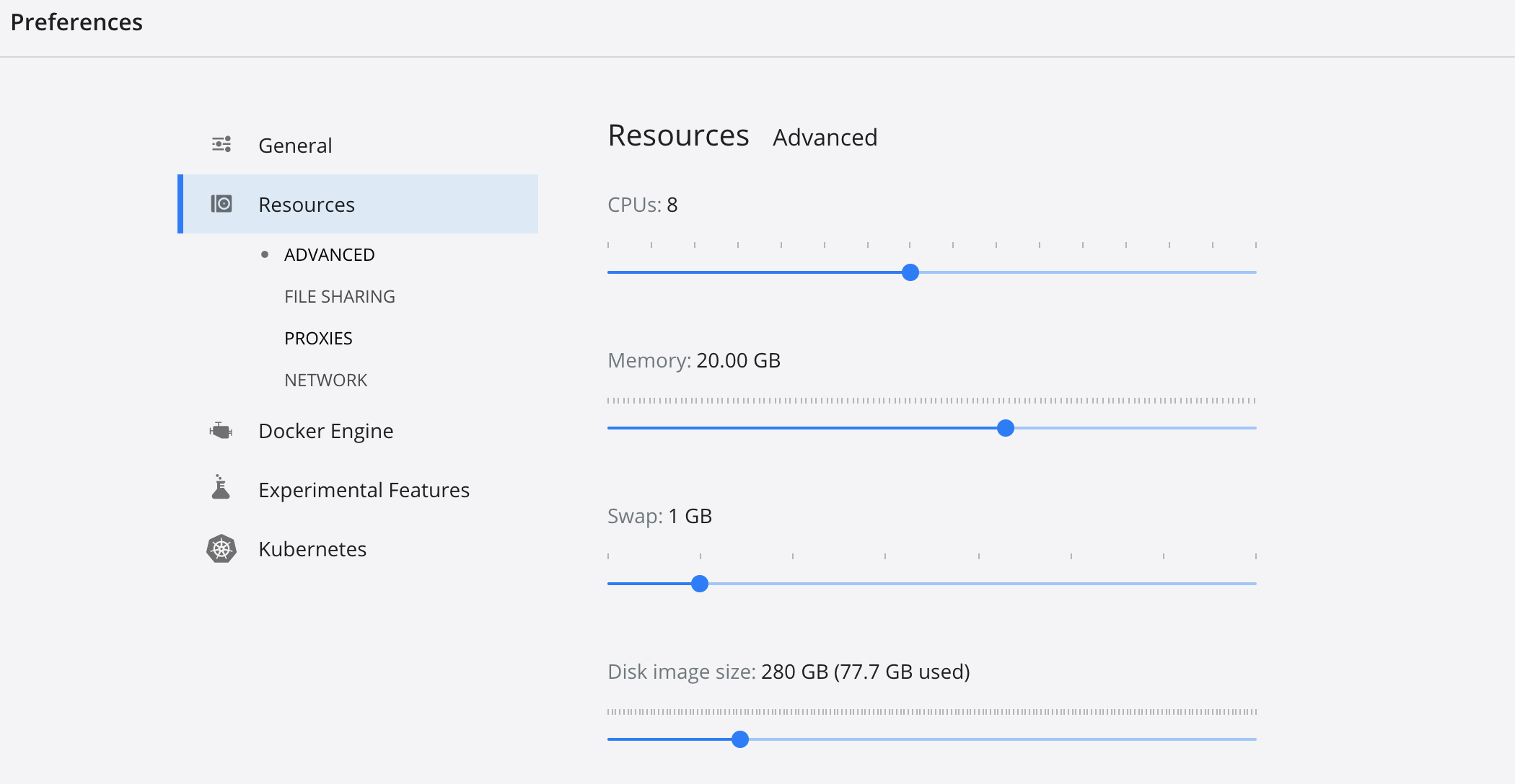 Docker memory and disk space configuration for Nominatim Docker set up and install