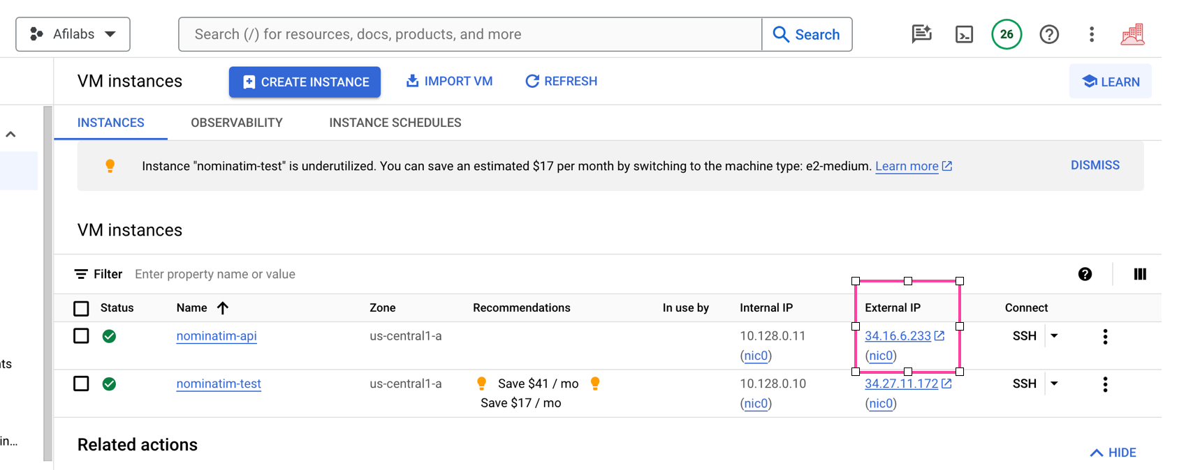 Retrieving the URL of our Nominatim server
