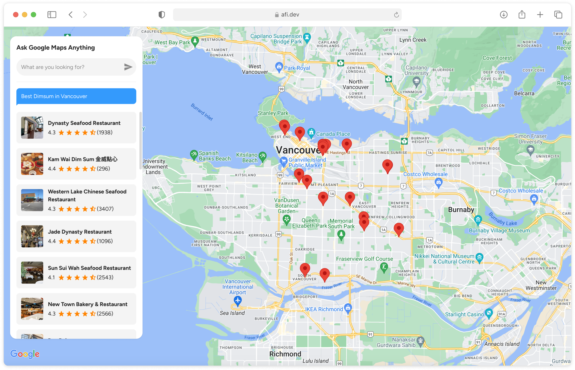 The query engine powered by the Google Text Search API that we will build
