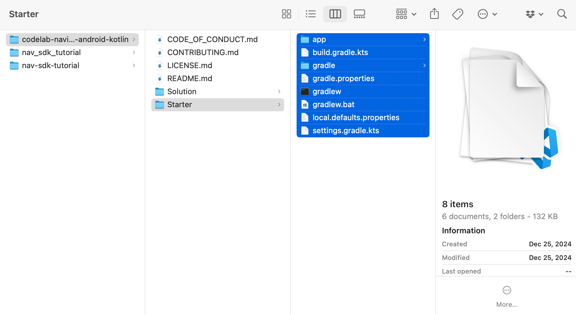 Copy + paste the contents of the Starter folder to bootstrap our navigation app