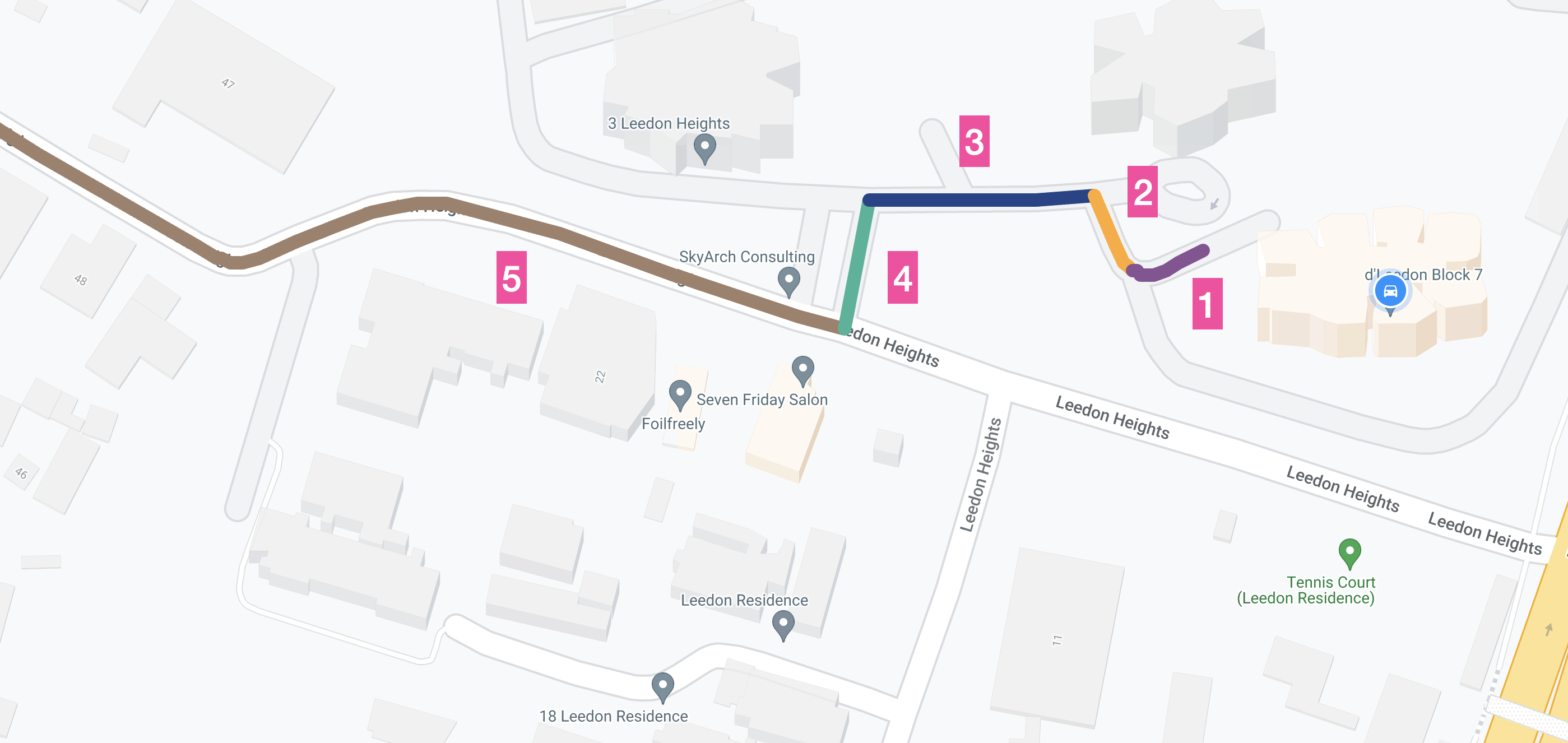 Routes, legs and steps returned by the Google Routes API