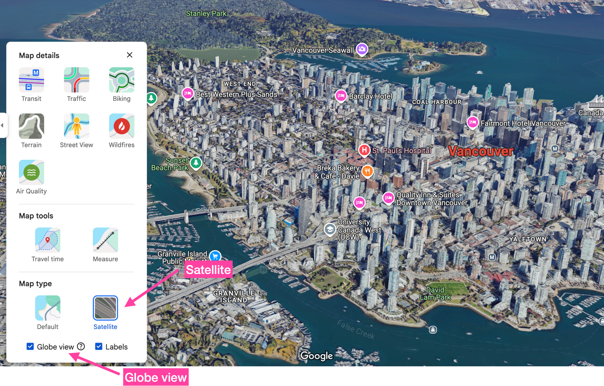How to view a 3D map in the consumer Google Maps app