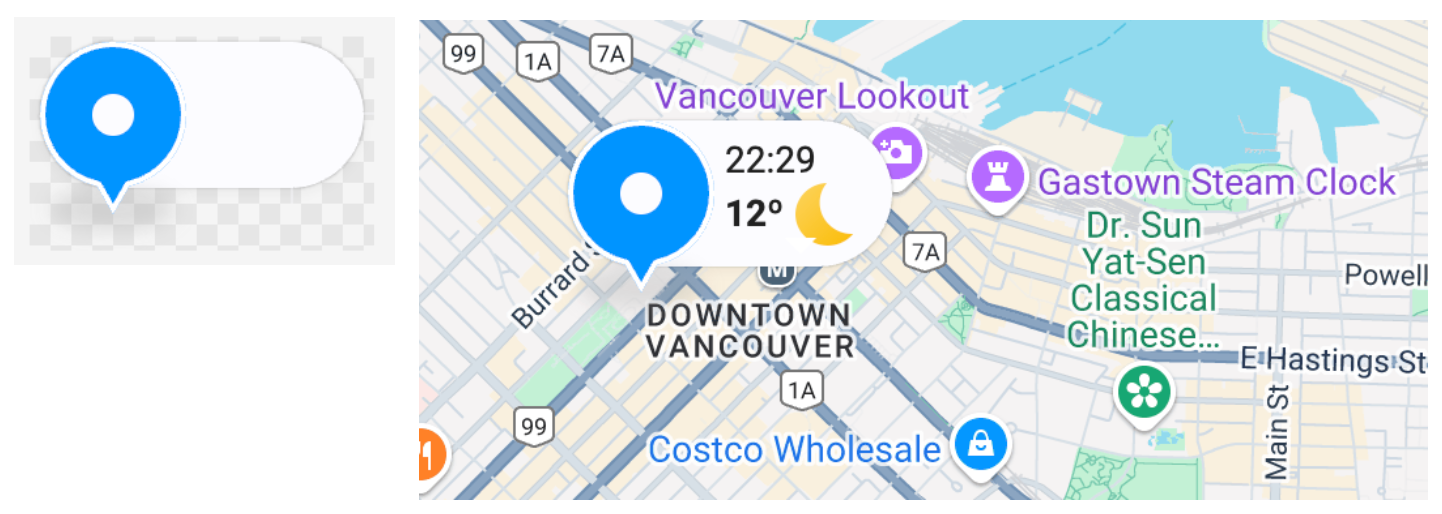 SVG icons used as custom map markers
