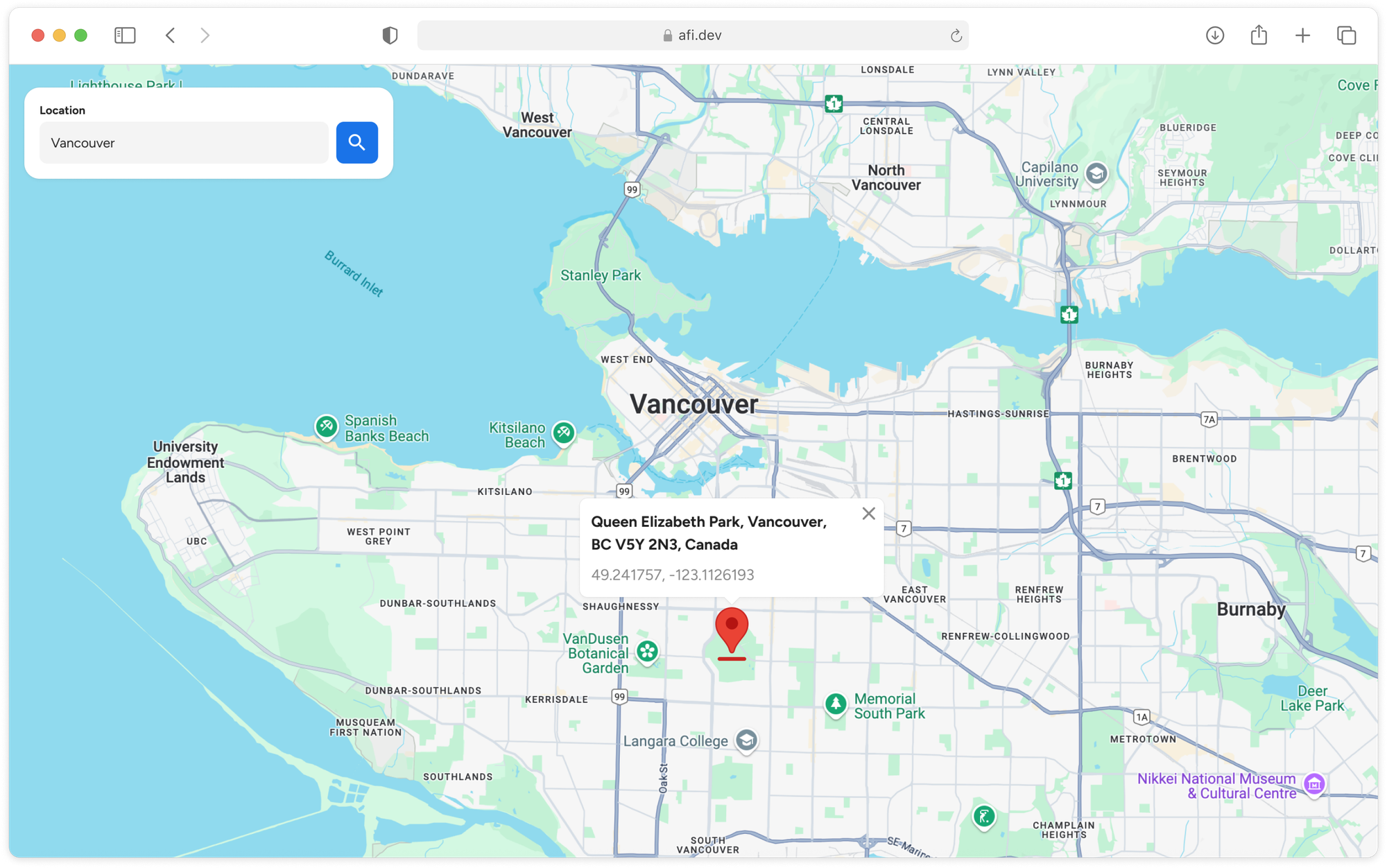 What we'll build - a reverse geocoding demo app that used the Google Geocoding API