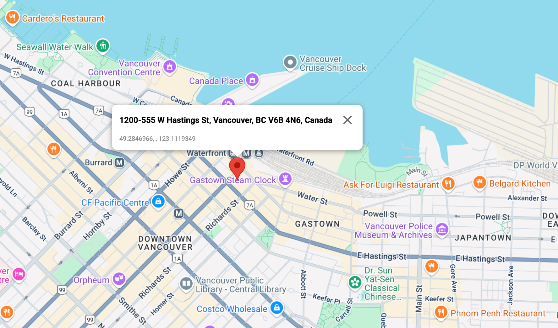The response to a reverse geocoding request is an address or place name