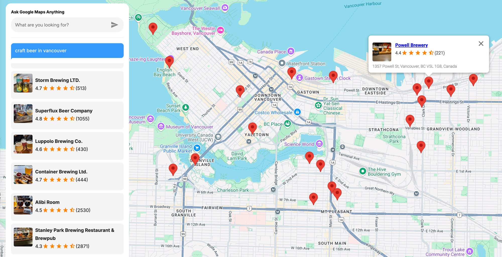Multiple geocoding results from Google Places Text Search