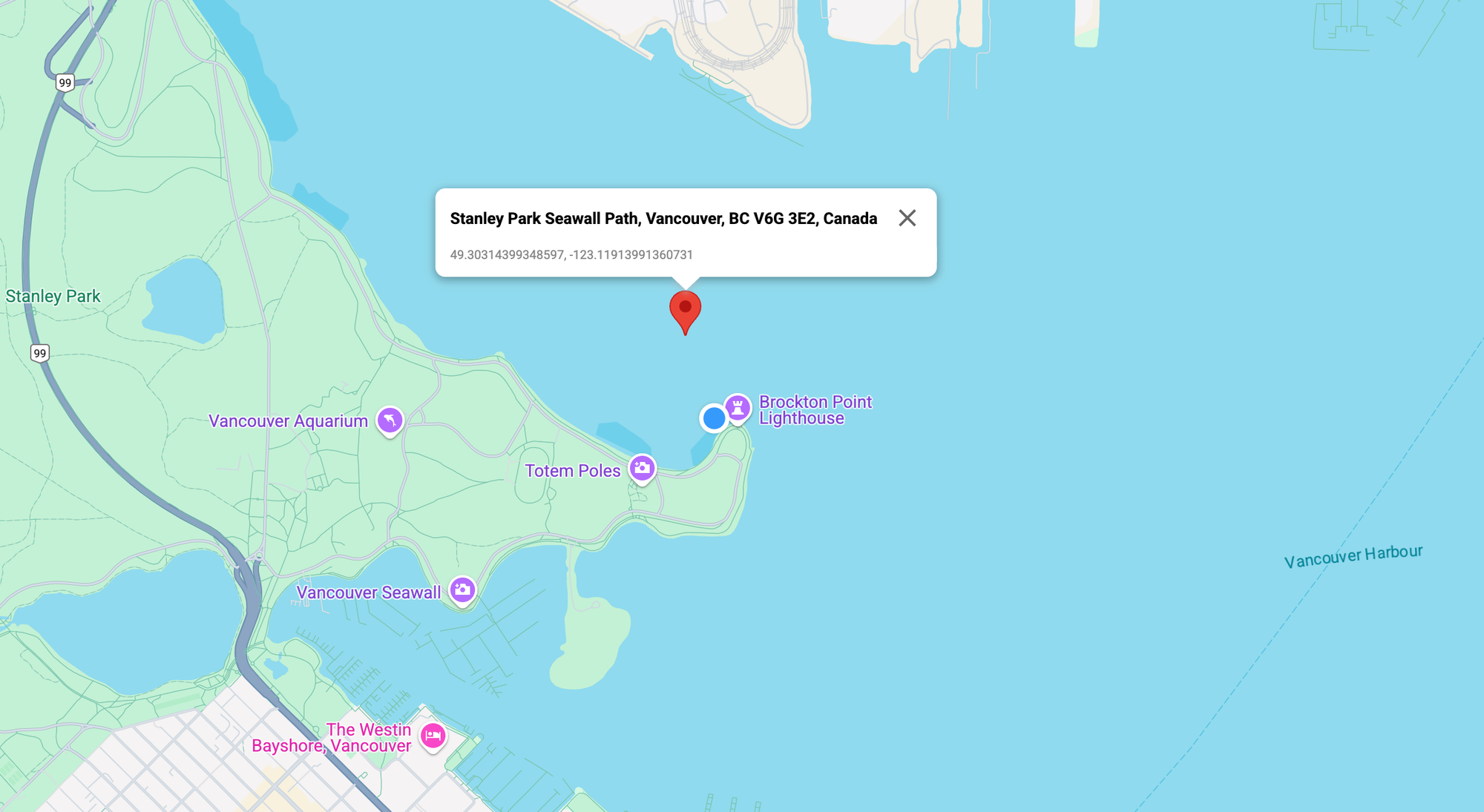 Reverse geocoded addresses are not necessarily at the input coordinates location
