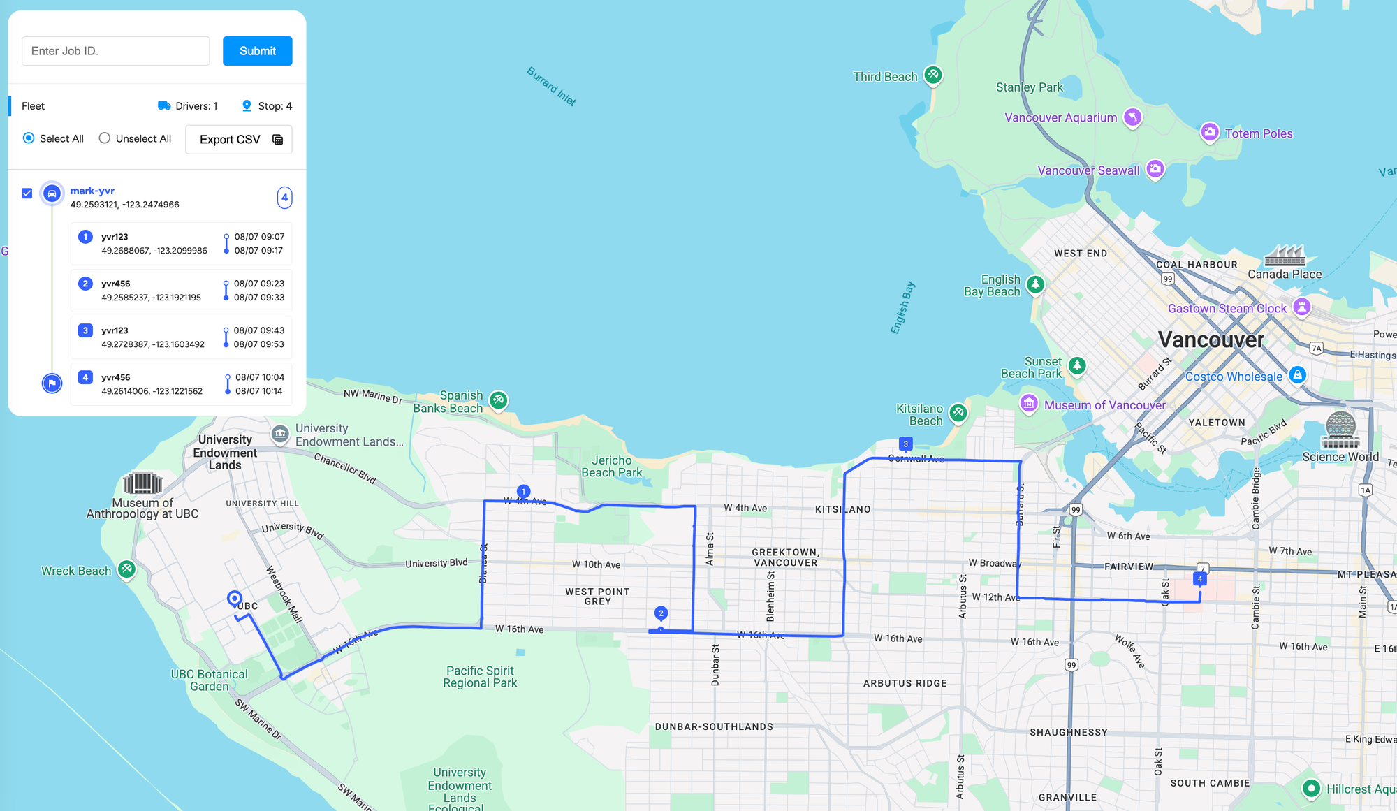 GMPRO NEMT routing example