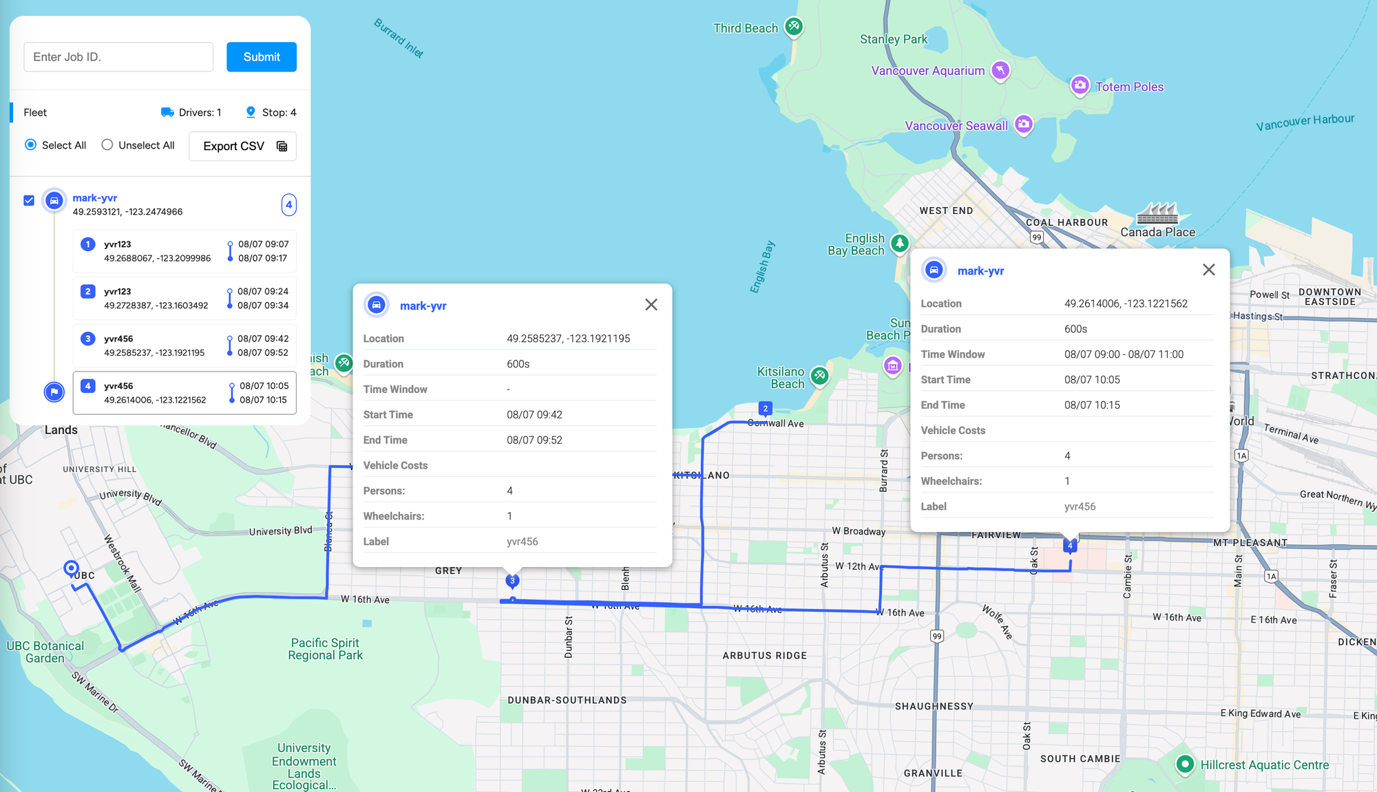 GMPRO NEMT routing with wheelchair access