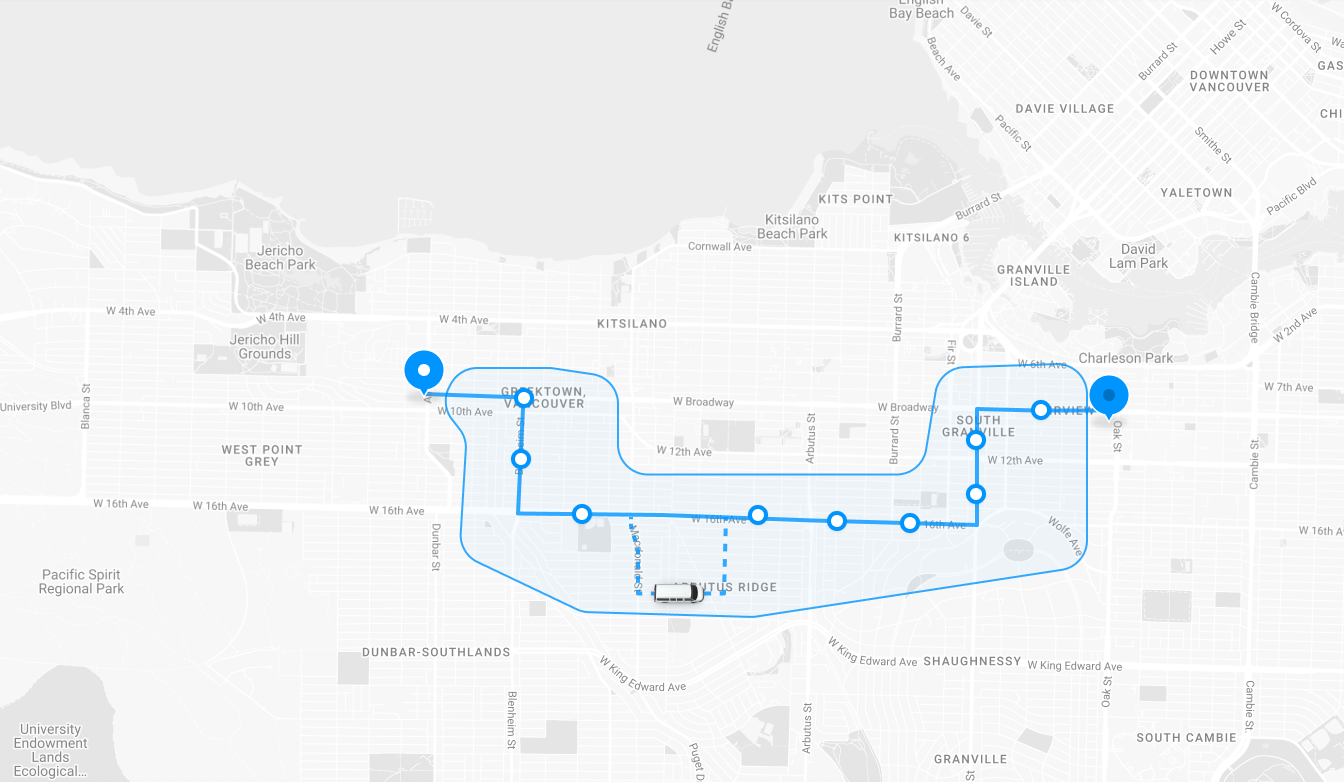 Deviated fixed route demand responsive transport