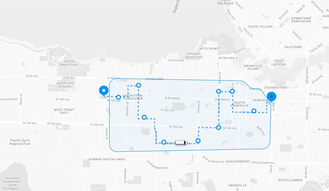 Door to door demand responsive transport
