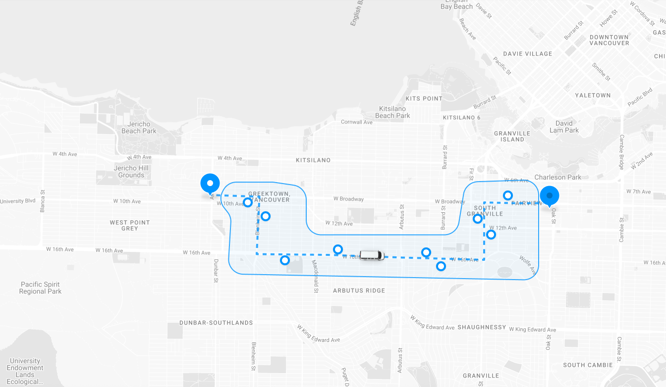 Hub to hub demand responsive transport