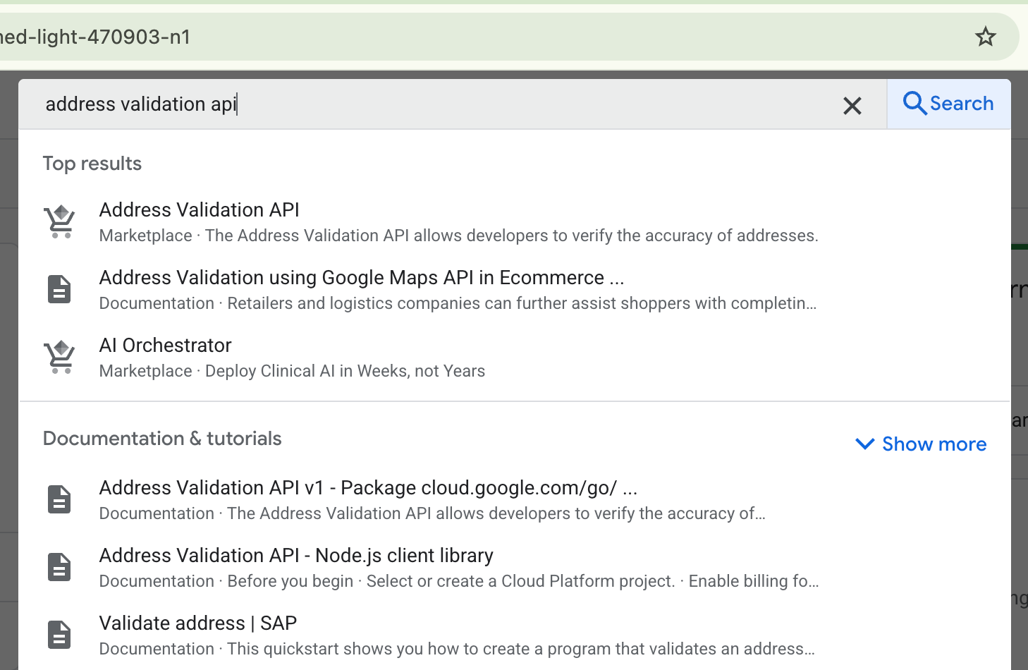 Searching for the correct API to enable