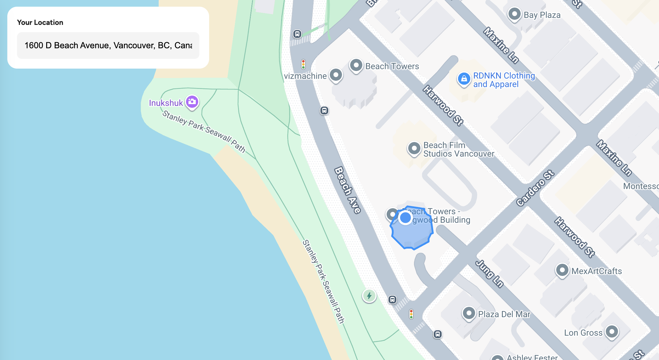 The building outline for an apartment complex in Vancouver, BC