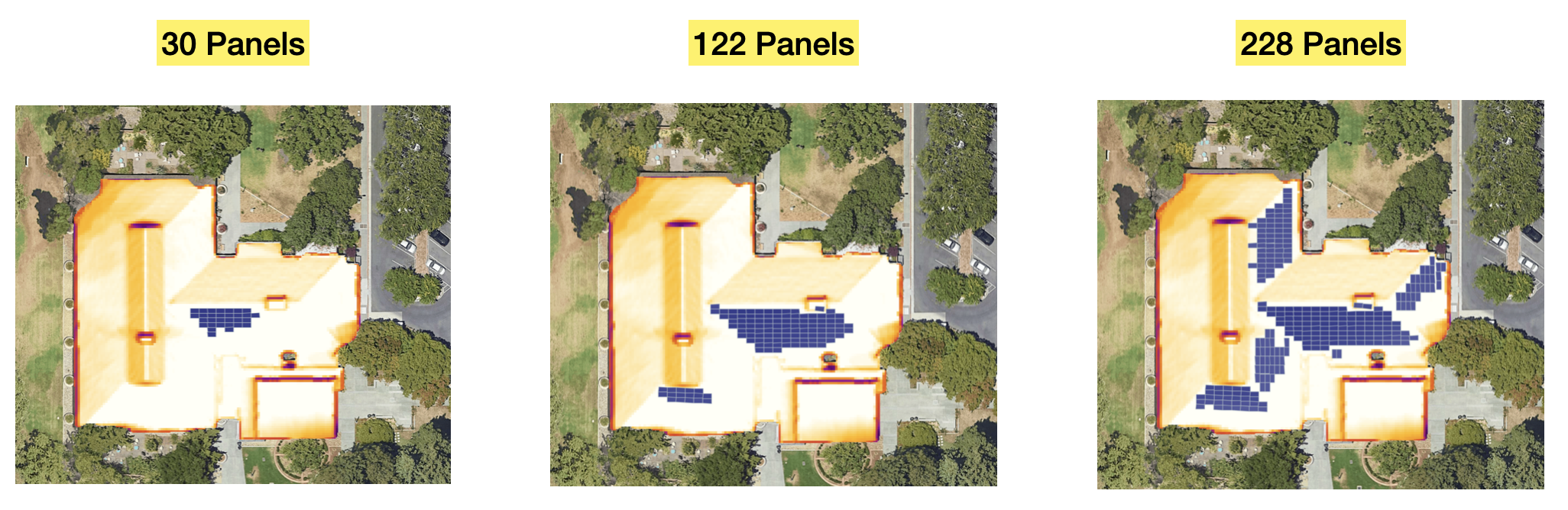 Optimal solar panel configuration returned by the Building Insights endpoint